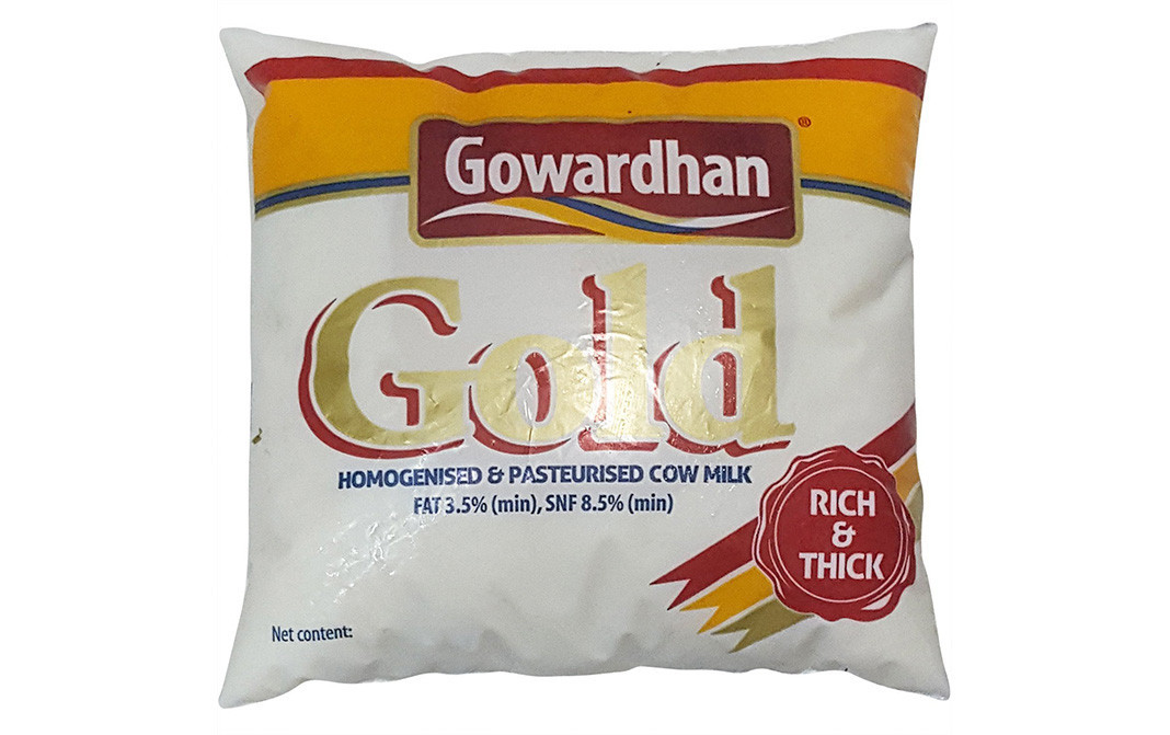 Gowardhan Gold Homogenised & Pasteurised Cow Milk (Rich & Thick)   Pouch  500 millilitre